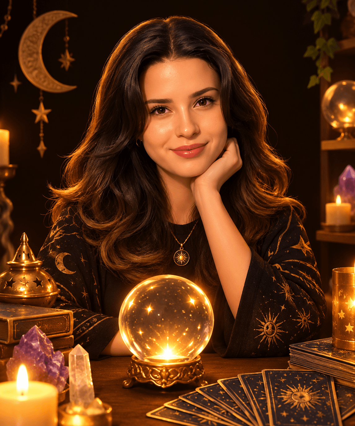 Kristal küresinin başında gülümseyen Rüveyda Gülpempelioğlu